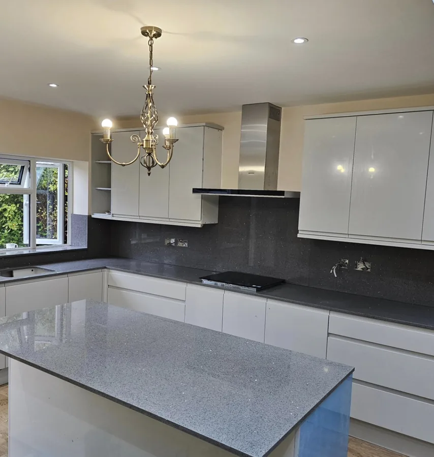 Ealing: Sparkle quartz kitchen