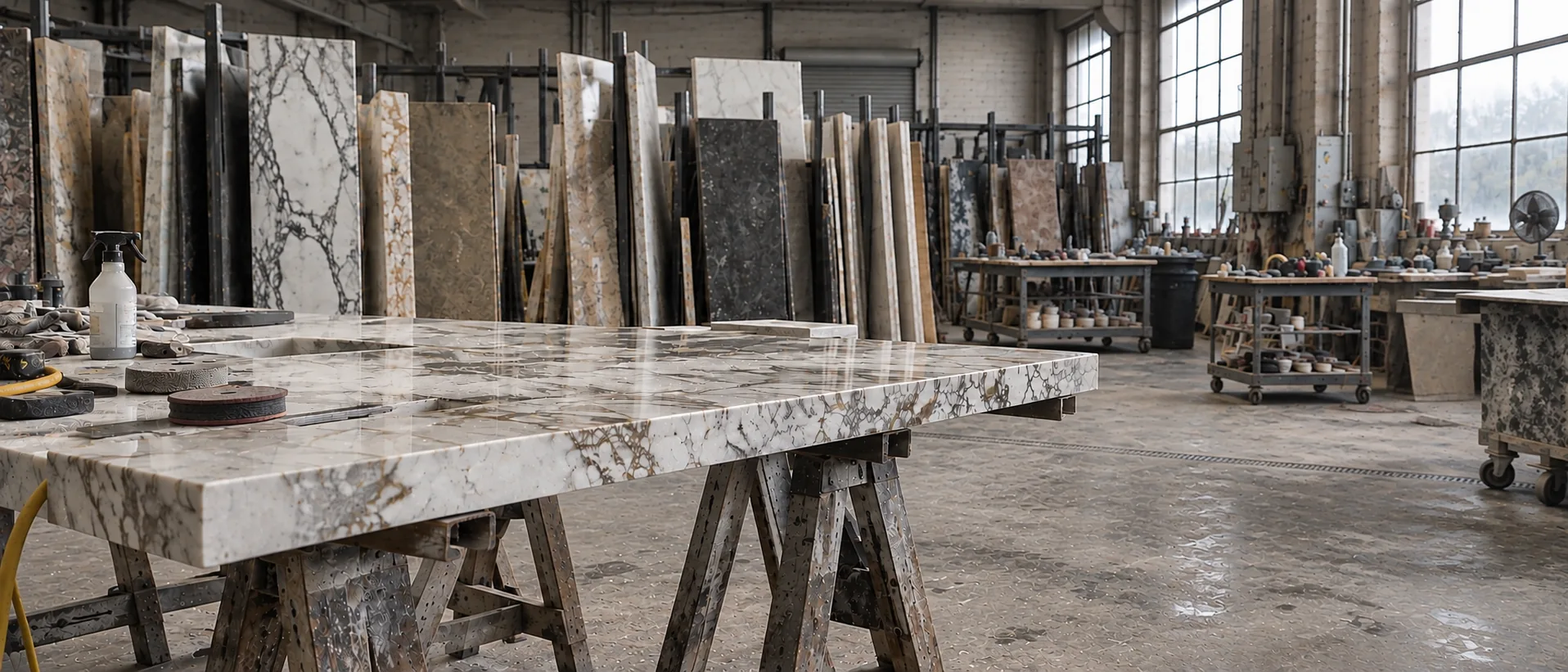 The Damas Stone workshop today
