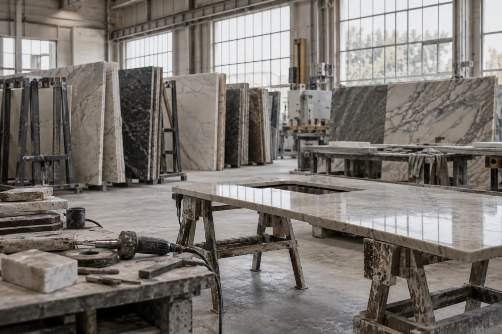 Damas Stone's early stone workshop