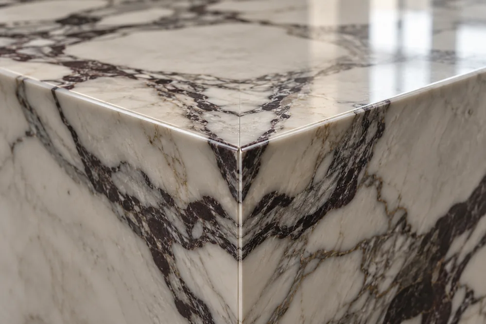 Book-matched marble detail