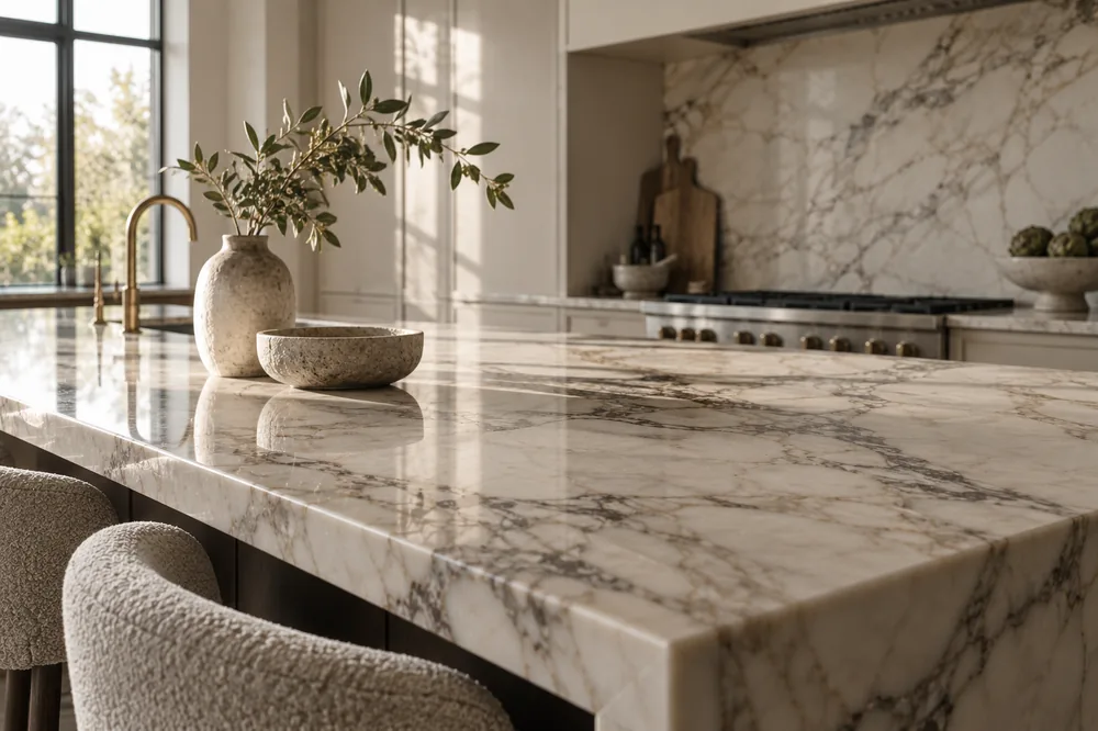 A finished Damas Stone kitchen